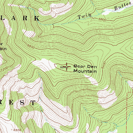 Topographic Map of Bear Den Mountain, MT