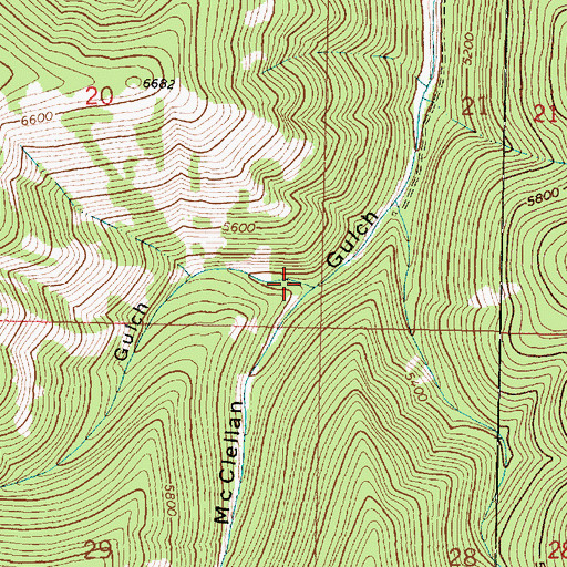Topographic Map of Bear Gulch, MT