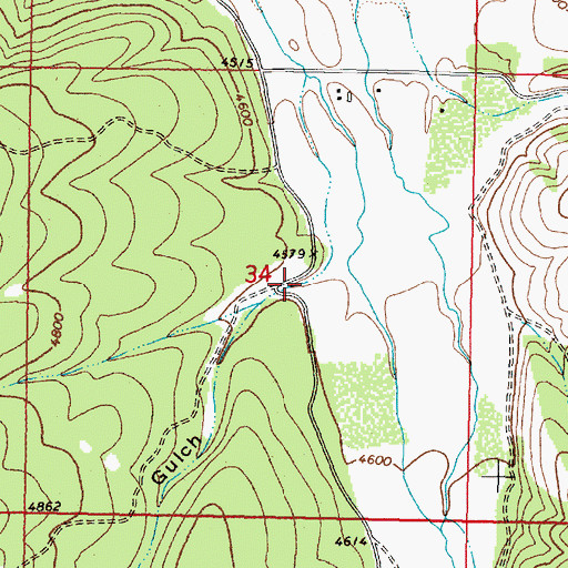 Topographic Map of Bear Gulch, MT