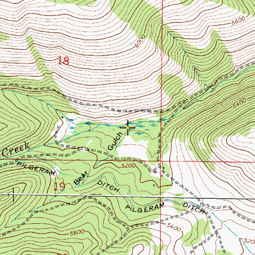 Topographic Map of Bear Gulch, MT