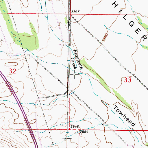Topographic Map of Beartooth Creek, MT