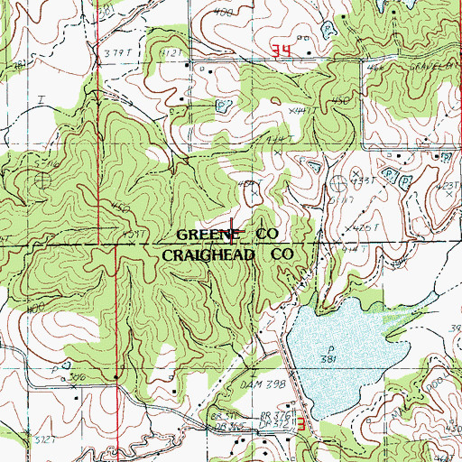 Topographic Map of Big Creek Site 16 Dam, AR