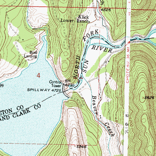 Topographic Map of Beaver Creek, MT