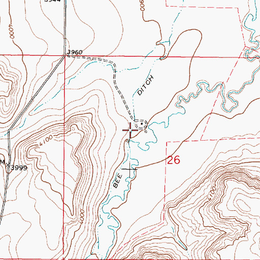 Topographic Map of Bee Ditch, MT