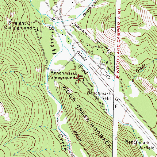 Topographic Map of Benchmark Campground, MT