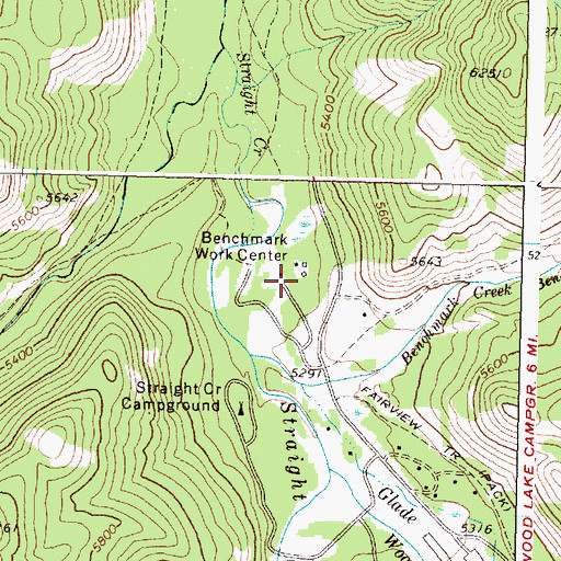 Topographic Map of Benchmark Work Center, MT