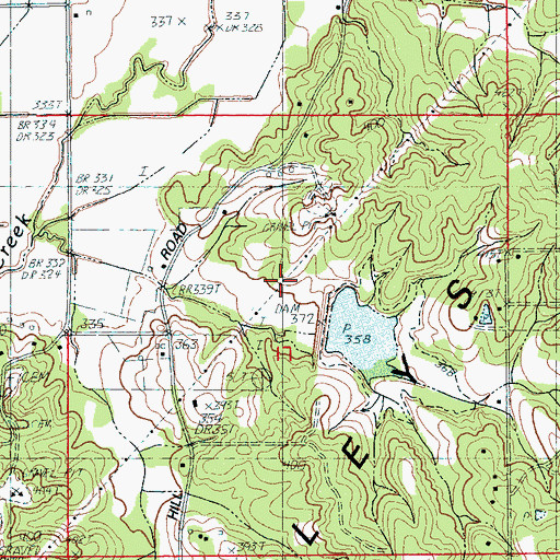 Topographic Map of Big Creek Site 17 Dam, AR