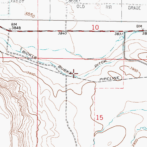 Topographic Map of Bickle Burke Ditch, MT