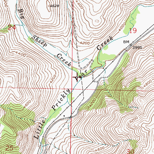 Topographic Map of Big Sheep Creek, MT