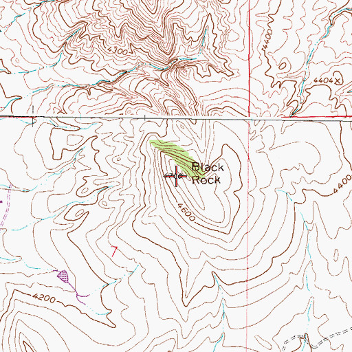Topographic Map of Black Rock, MT