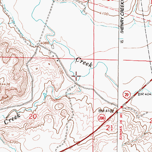 Topographic Map of Black Rock Creek, MT