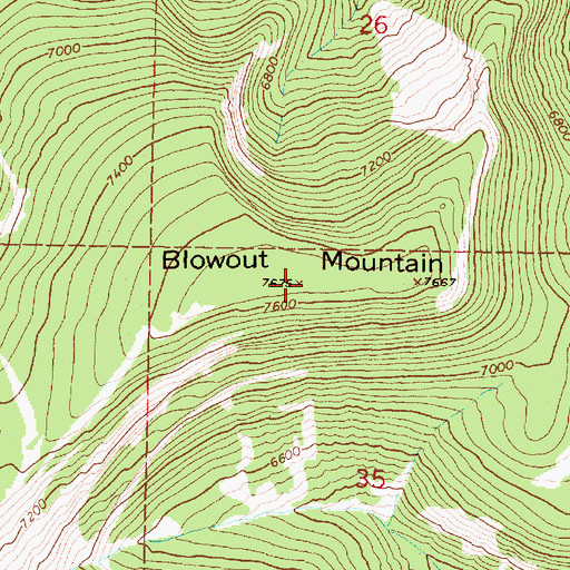 Topographic Map of Blowout Mountain, MT