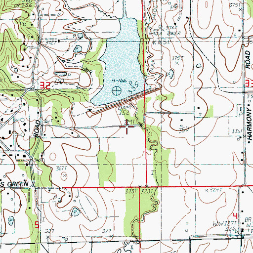 Topographic Map of Big Creek Site 19 Reservoir, AR