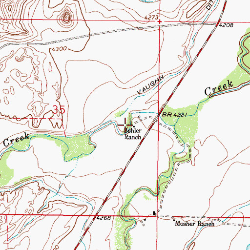 Topographic Map of Bohler Ranch, MT