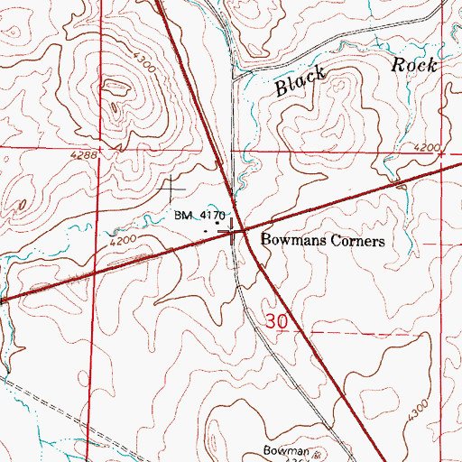 Topographic Map of Bowmans Corners, MT