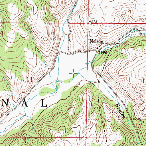 Topographic Map of Bridge Creek, MT