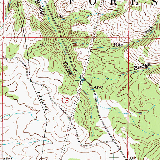 Topographic Map of Bridge Gulch, MT