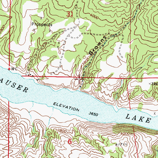 Topographic Map of Browns Gulch, MT