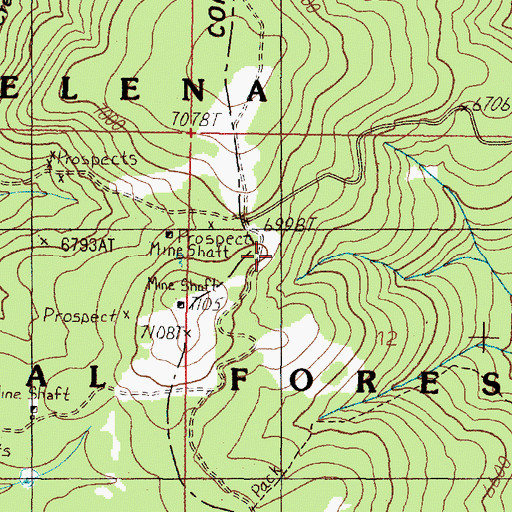 Topographic Map of Bullion Parks, MT