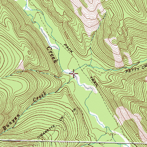 Topographic Map of Bunyan Creek, MT