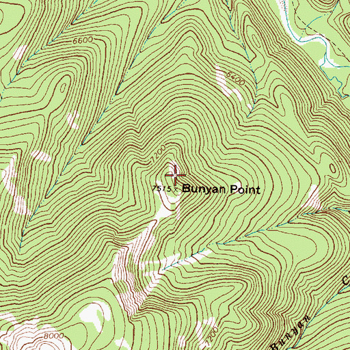 Topographic Map of Bunyan Point, MT