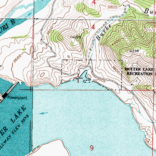 Topographic Map of Burke Creek, MT