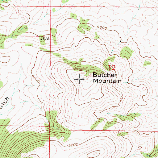 Topographic Map of Butcher Mountain, MT