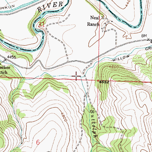 Topographic Map of Buttolph Creek, MT