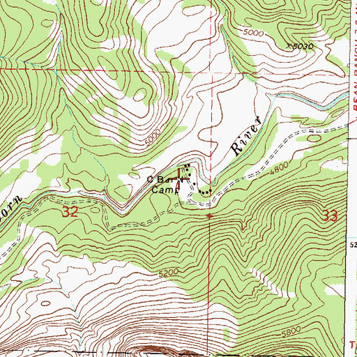 Topographic Map of C Bar N Camp, MT