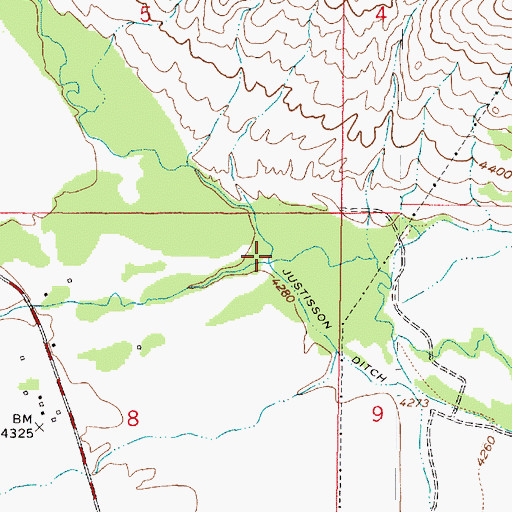 Topographic Map of Canyon Creek, MT