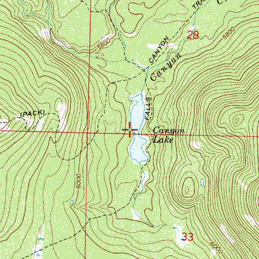 Topographic Map of Canyon Lake, MT
