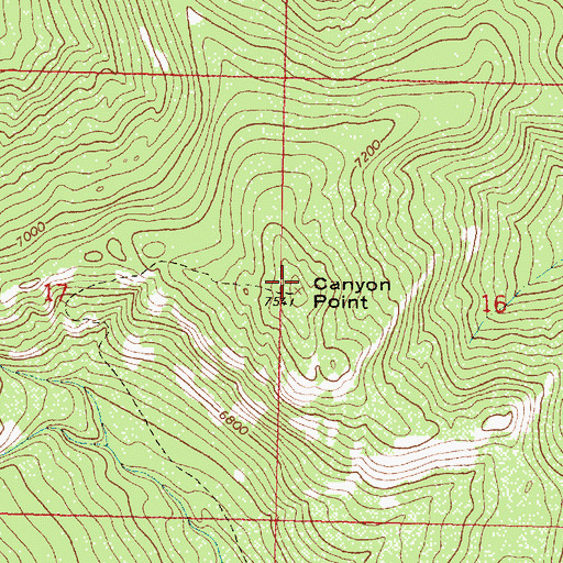 Topographic Map of Canyon Point, MT