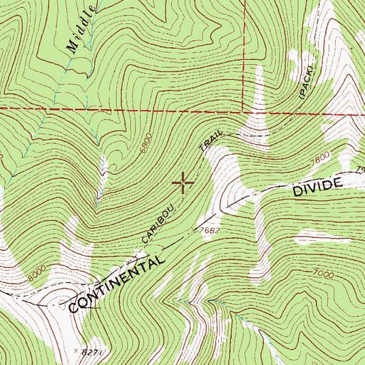 Topographic Map of Caribou Trail, MT