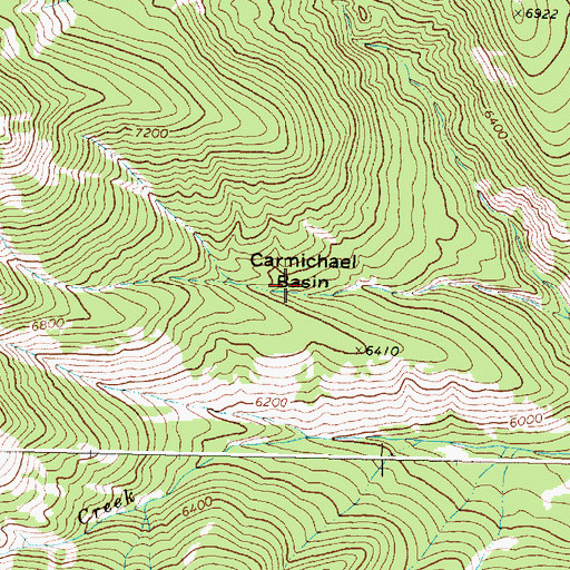Topographic Map of Carmichael Basin, MT