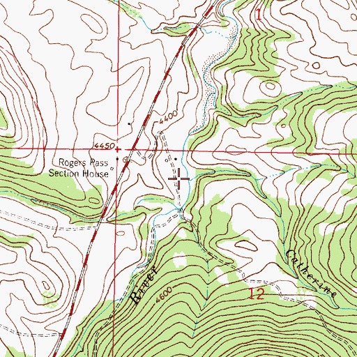 Topographic Map of Catherine Creek, MT