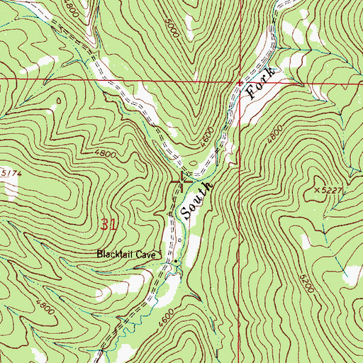 Topographic Map of Cave Creek, MT