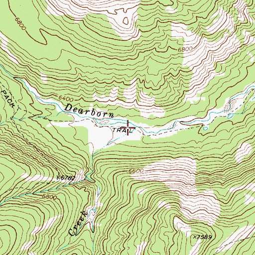 Topographic Map of Cave Creek, MT