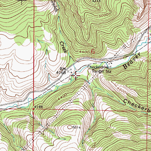 Topographic Map of Checkerboard Gulch, MT