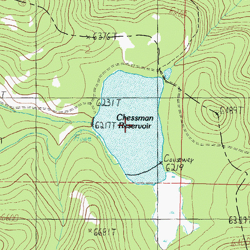 Topographic Map of Chessman Reservoir, MT
