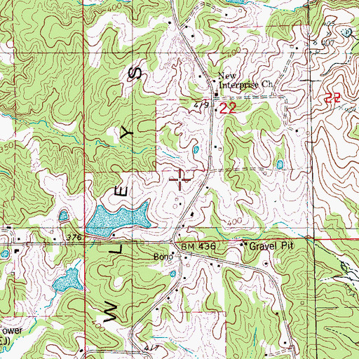 Topographic Map of Guy Parden Pond, AR