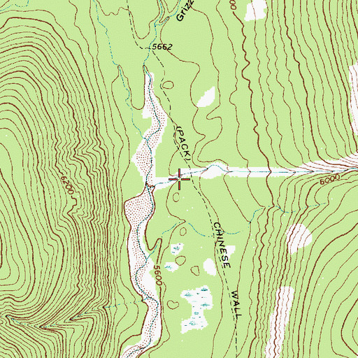 Topographic Map of Chinese Wall Trail, MT