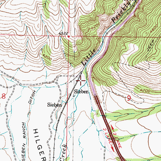 Topographic Map of Clark Creek, MT