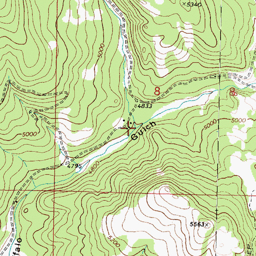 Topographic Map of Clear Creek, MT