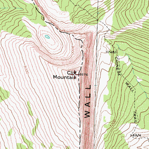 Topographic Map of Cliff Mountain, MT
