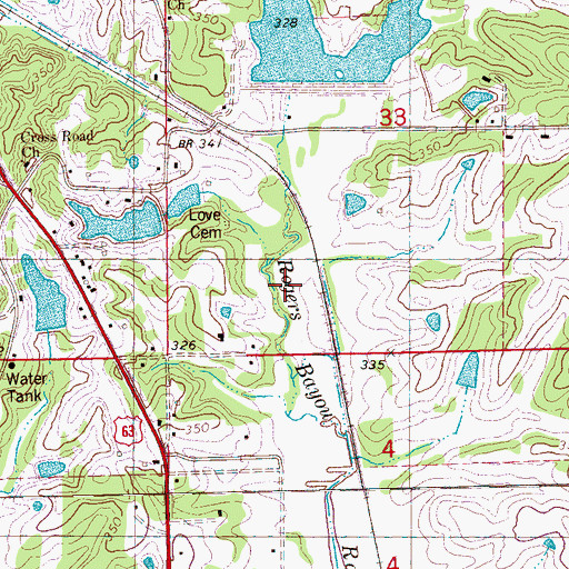 Topographic Map of Ralph Cox Pond, AR