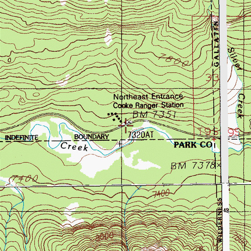 Topographic Map of Cooke Ranger Station, MT