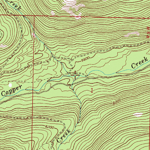 Topographic Map of Cotter Creek, MT