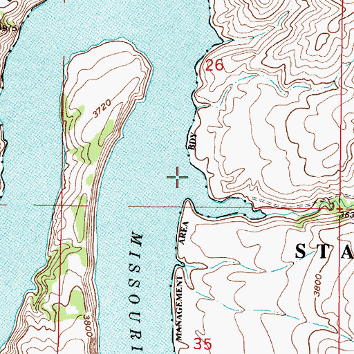 Topographic Map of Cottonwood Creek, MT