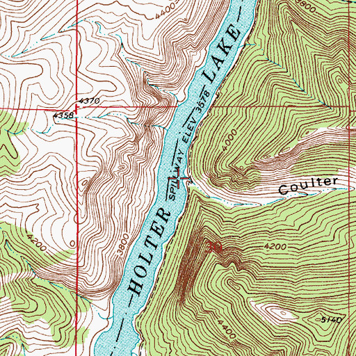 Topographic Map of Coulter Canyon, MT