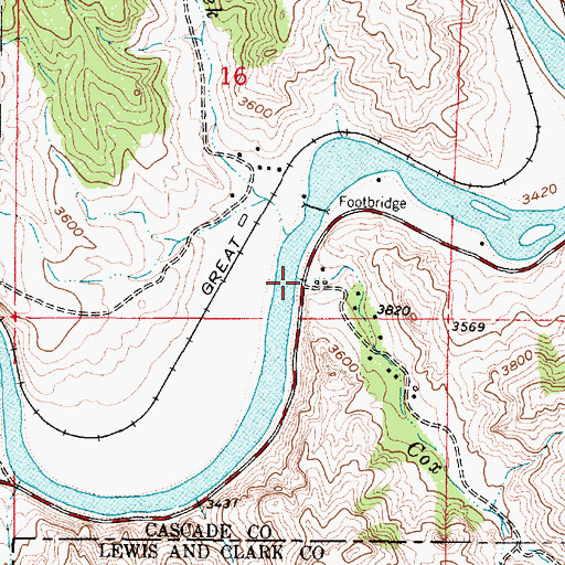 Topographic Map of Cox Creek, MT